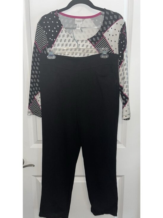 Chico's Pants - Chico’s Womens M 1 2 Piece Set Pull Up Pants Top Back White Comfort Casual